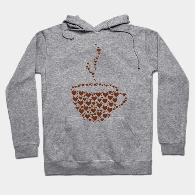 Coffee cup with hearts Hoodie by Florin Tenica